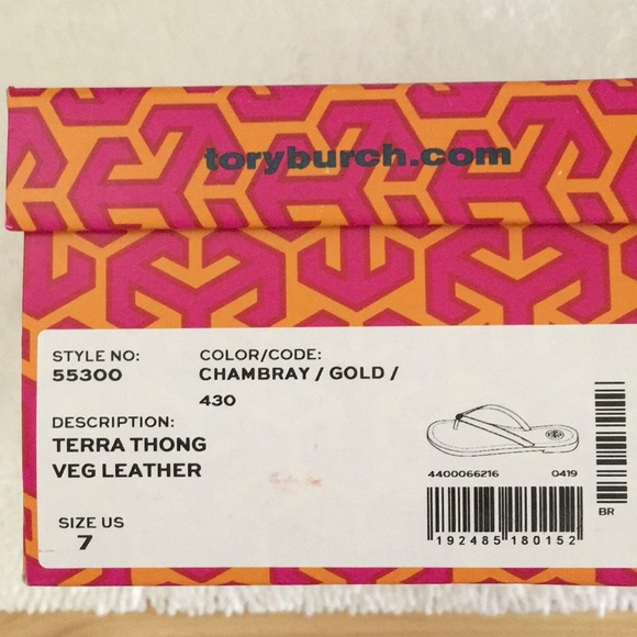 Tory Burch Chambray Terra Thong Veg Leather - Picture 6 of 7